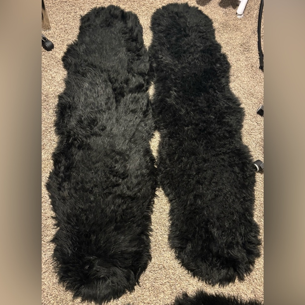 Black Faux Fur Runner Rugs 74x 24